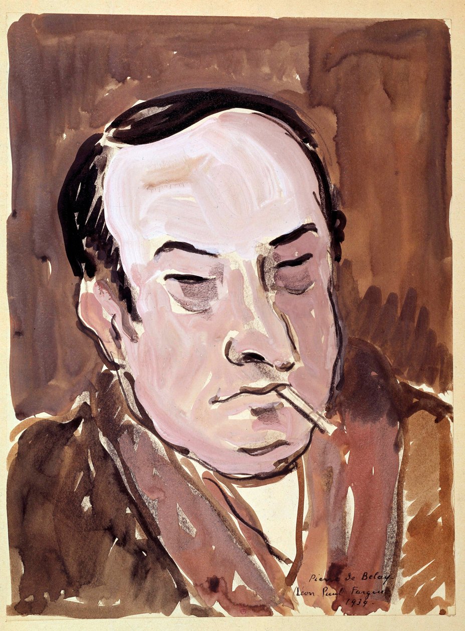 Portrett av Leon Paul Fargue (1876-1947) poet Tegning av Pierre de Belay (1890-1947) 1934. Paris, B.N. av Pierre de Belay