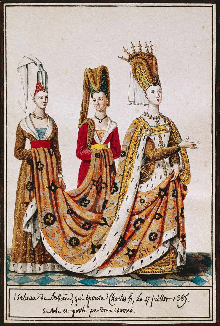 Isabeau av Bayern gifter seg med Charles VI, konge av Frankrike, 17. juli av Pierre de La Mesangere