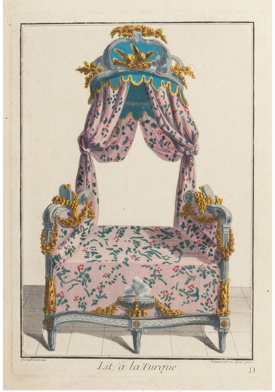Bed à la Turque, ca 1788. av Pierre de La Mesangere