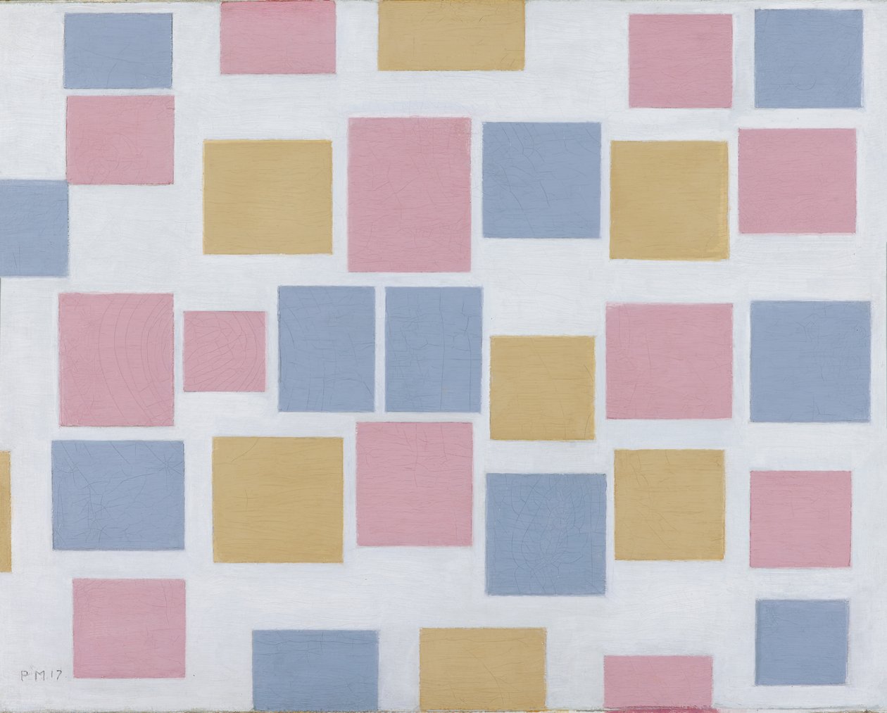 Kompositt nr. 3, med fargeplan 3, 1917 av Piet Mondrian
