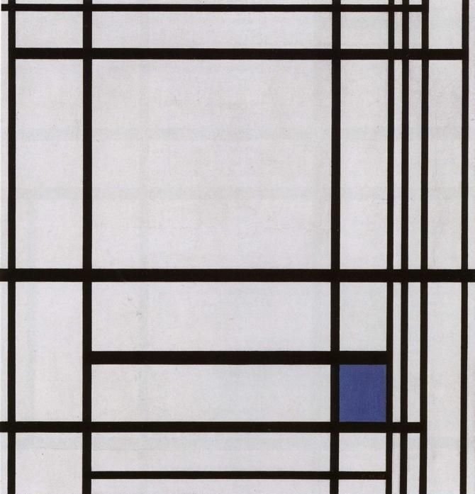 Sammensetning med blått av Piet Mondrian