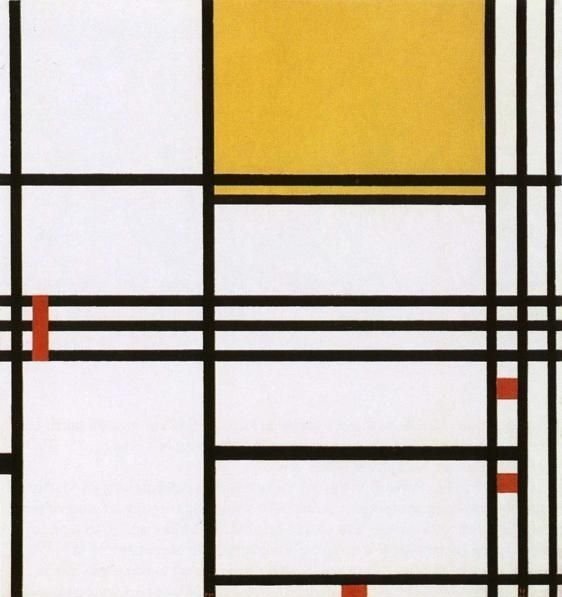 Sammensetning med svart av Piet Mondrian