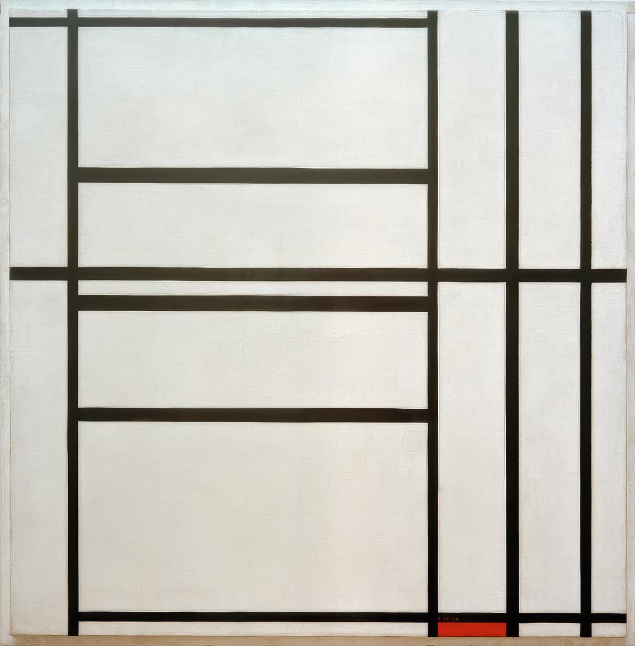 Komposisjon nr. 1, med grått og rødt / komposisjon med rødt av Piet Mondrian