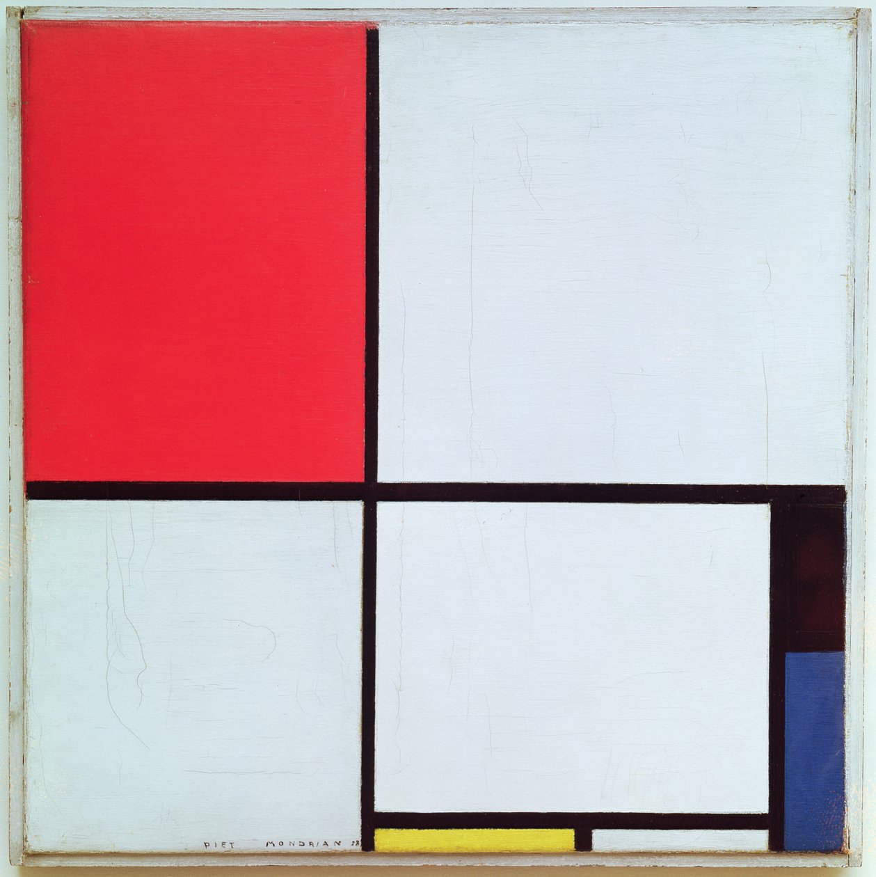 Komposisjon med rødt, svart, blått og gult, 1928 av Piet Mondrian
