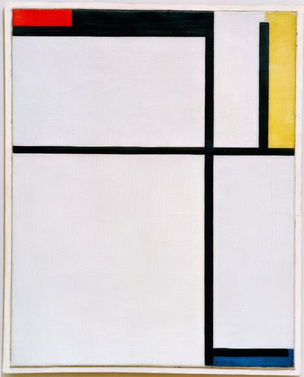 Komposisjon med rødt, svart, gult, blått og grått av Piet Mondrian