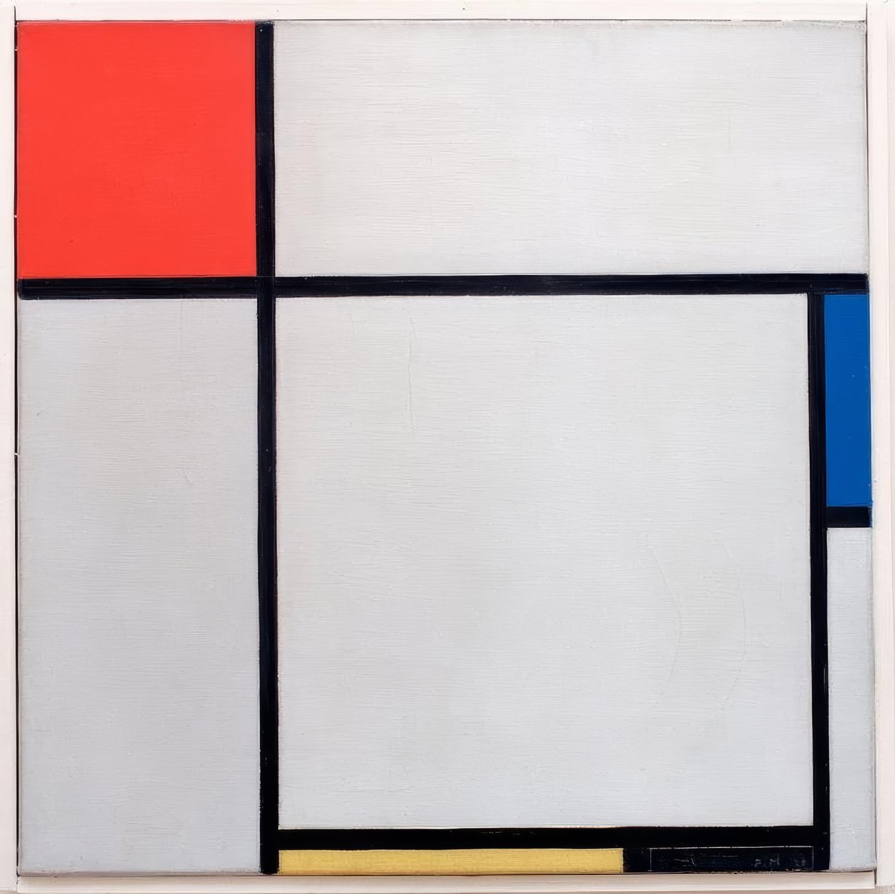 Sammensetning; Komposisjon med rødt, blått, gult og svart av Piet Mondrian