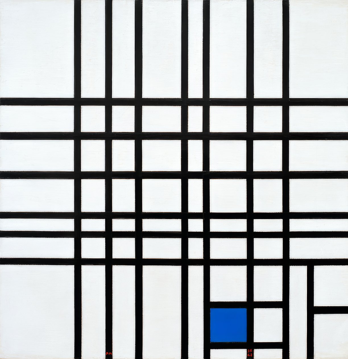 Sammensetning nr. 12; Komposisjon med blått av Piet Mondrian