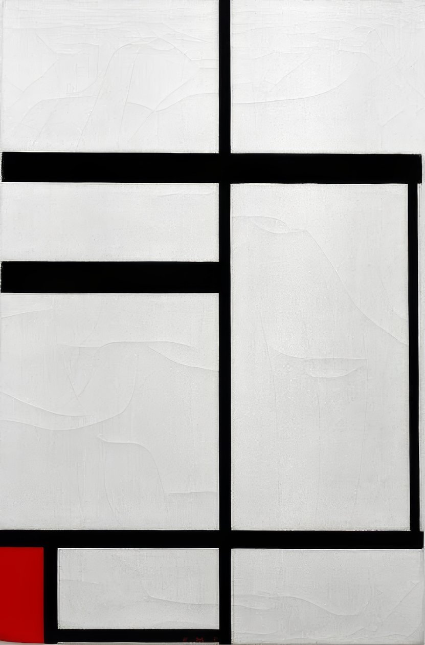Sammensetning nr. I; Komposisjon med rødt av Piet Mondrian
