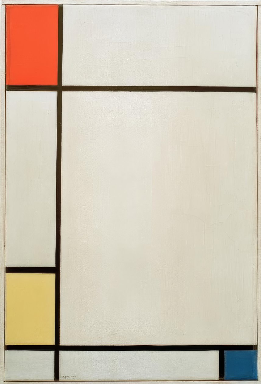 Sammensetning nr. III; Komposisjon med rødt, gult og blått av Piet Mondrian