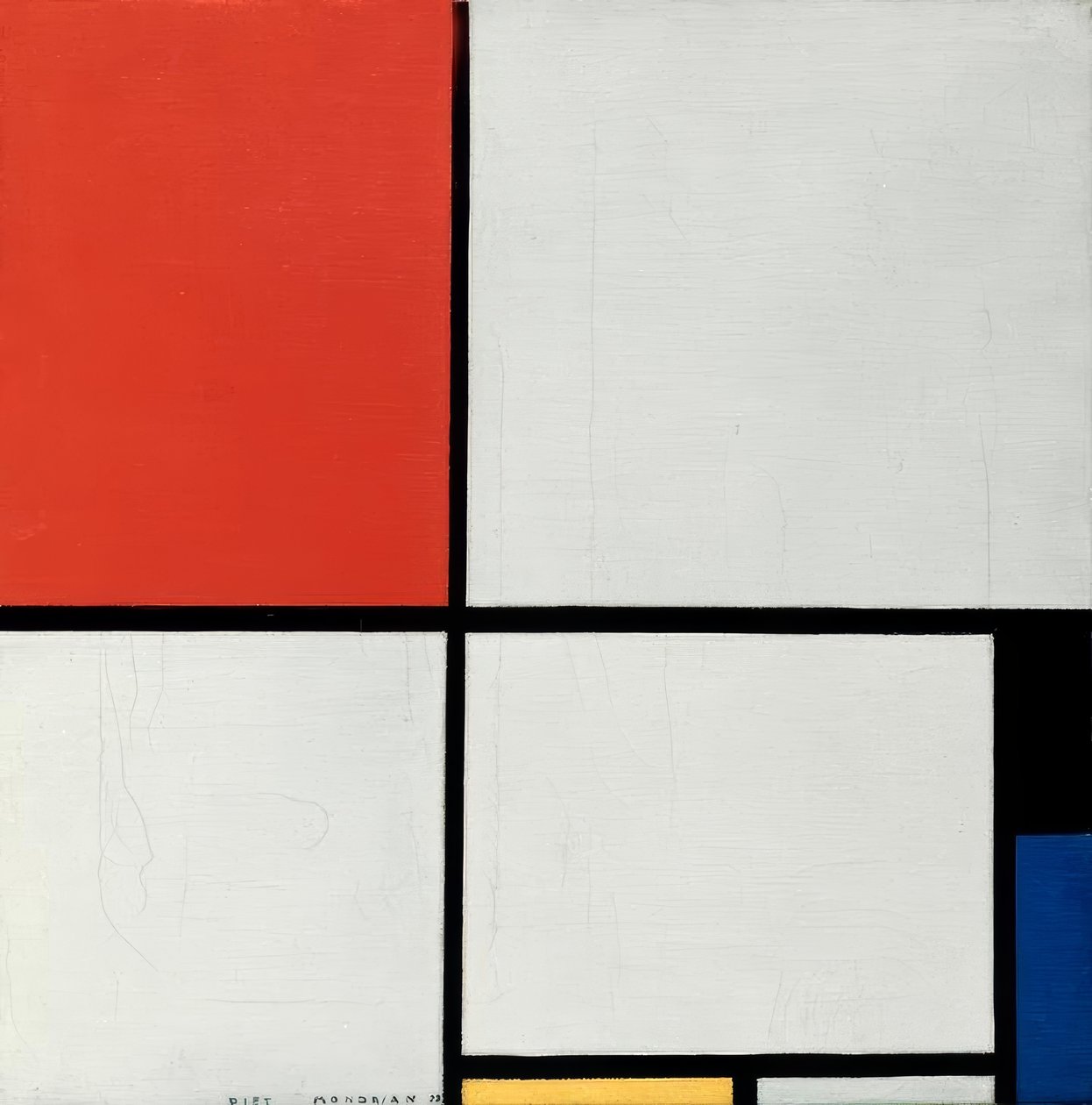 Komposisjon i rødt, gult og blått av Piet Mondrian