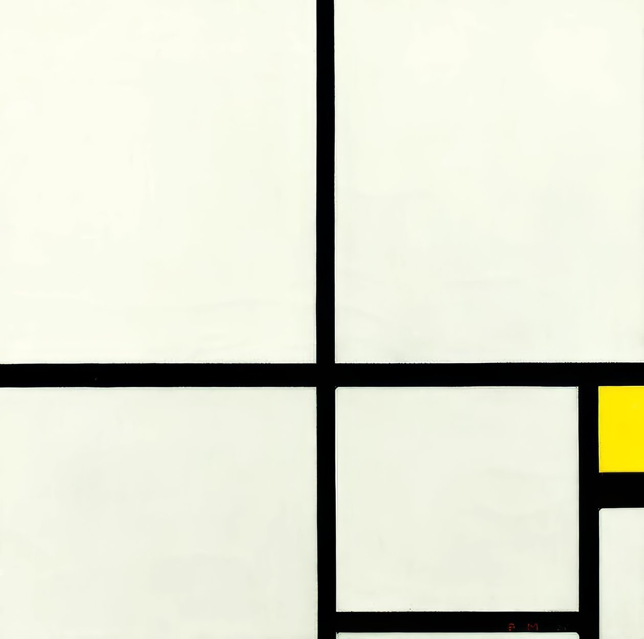 Sammensetning med gult av Piet Mondrian