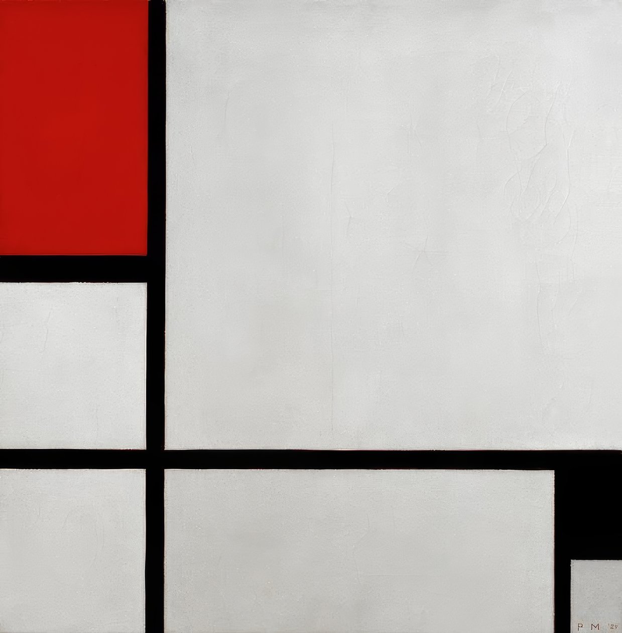Komposisjon med rødt og svart (Komposisjon nr.1) av Piet Mondrian