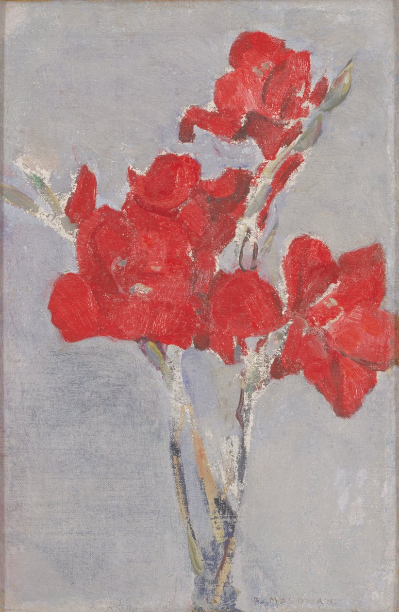 Røde Gladioli, ca. 1906 av Piet Mondrian