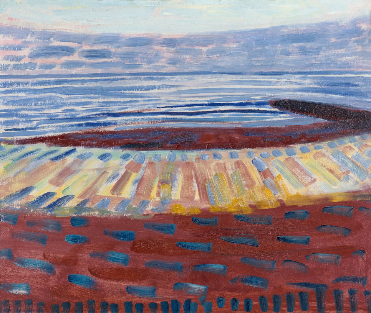 Sea after Sunset, 1909 (olje på papp) av Piet Mondrian