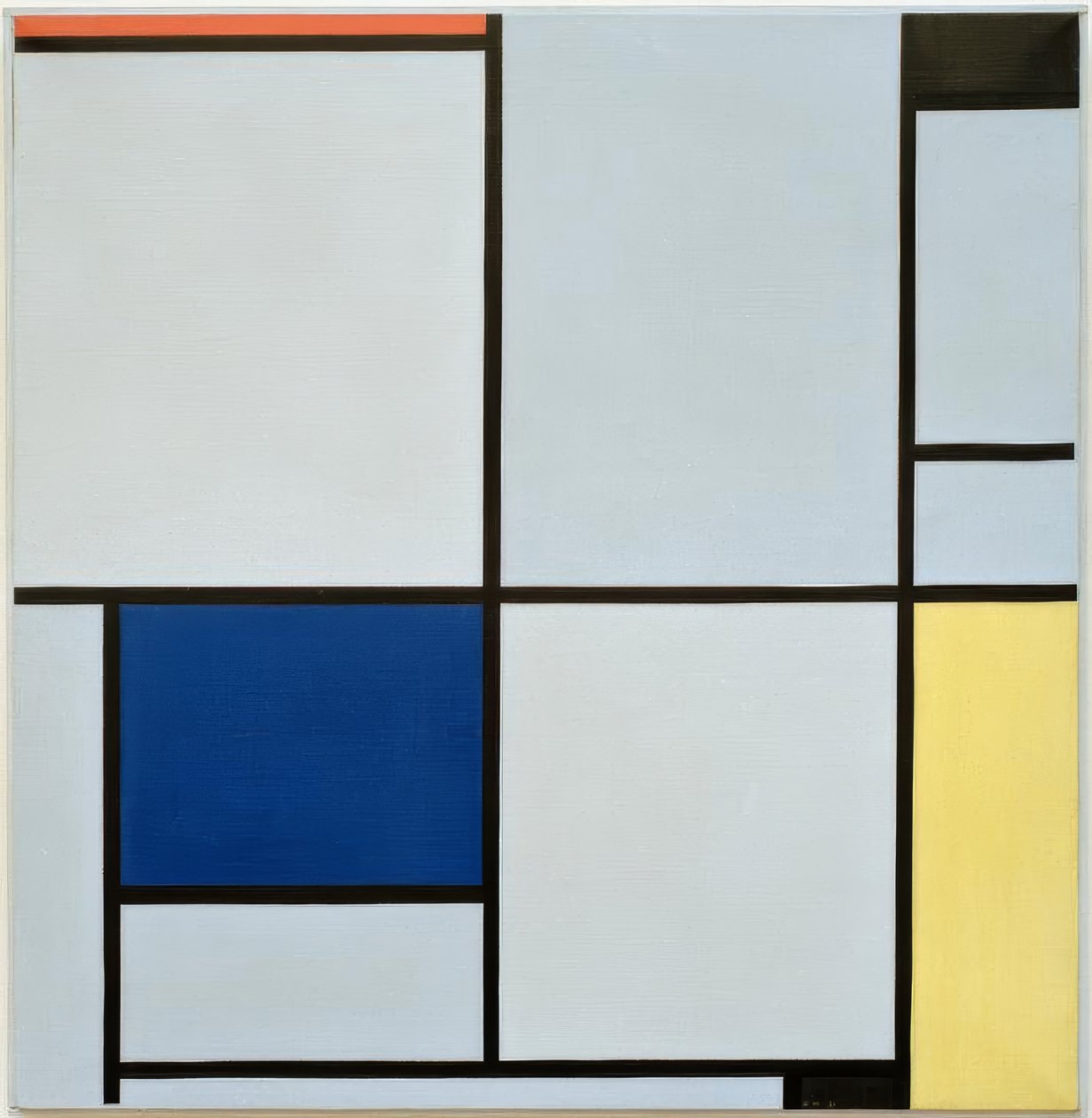 Tabell I; Komposisjon med rødt, svart, blått og gult av Piet Mondrian