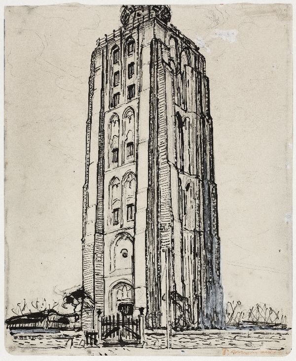 Fyr ved Westkapelle av Piet Mondrian