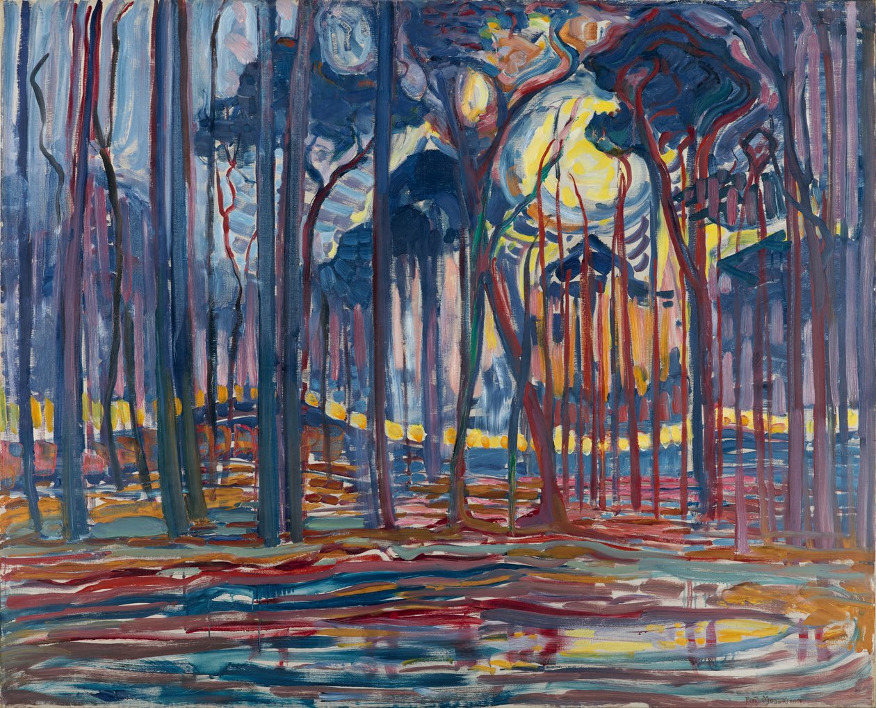 Skogen nær Oele, 1908 av Piet Mondrian