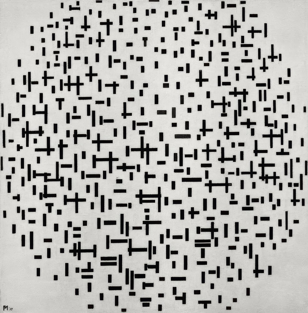 Composition in Line (Linienkomposition) av Piet Mondrian