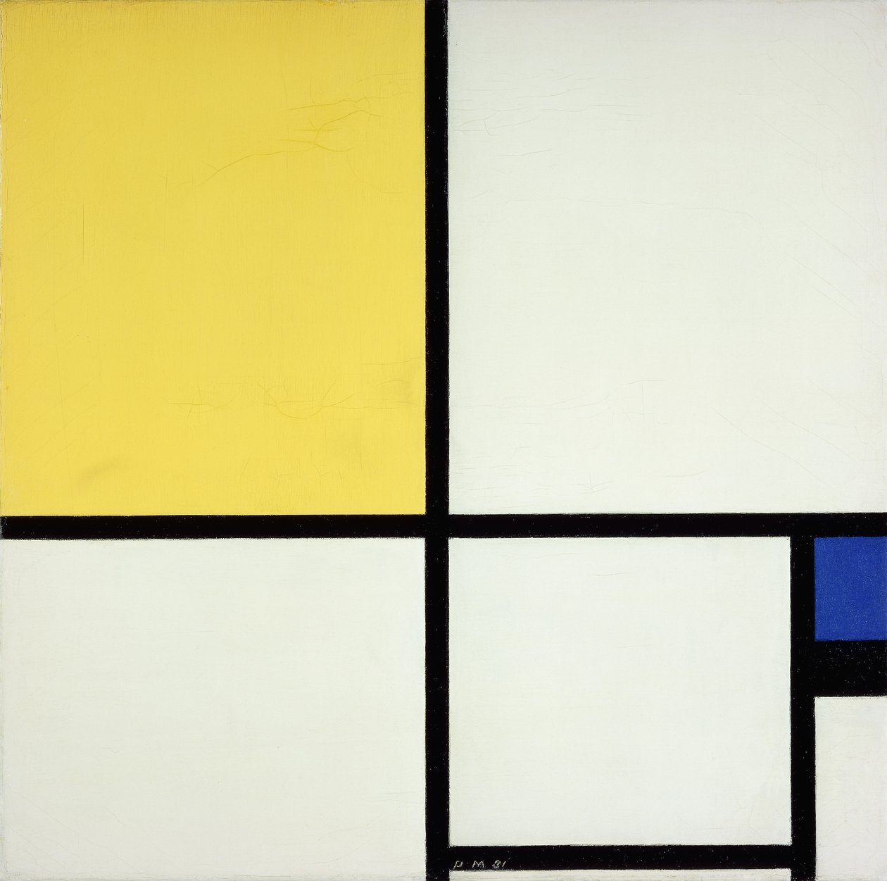 Komposisjon med blått og gult; Komposisjon med blått og gult av Piet Mondrian