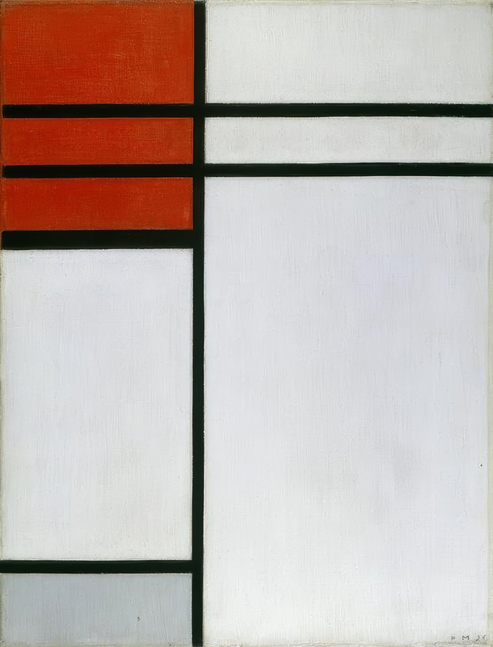 Komposisjon med rødt av Piet Mondrian