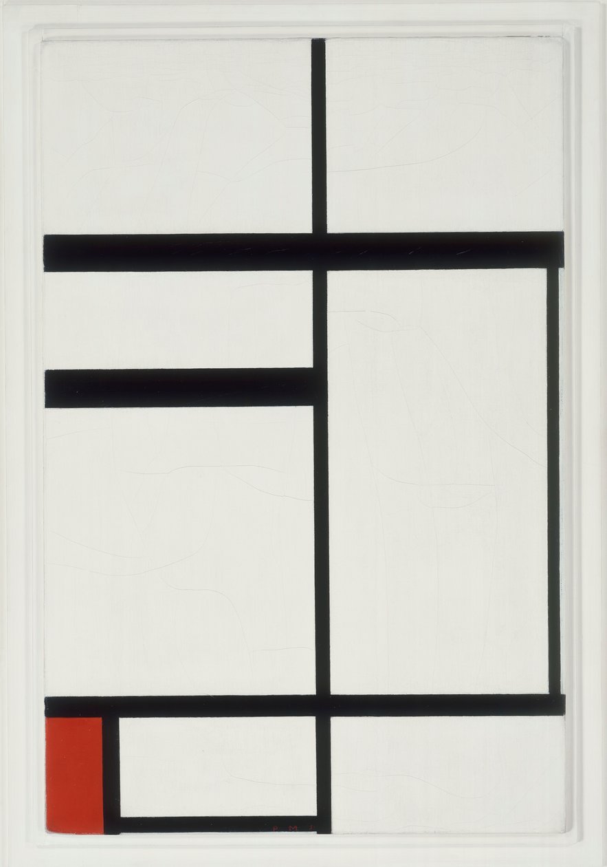 Komposisjon med rødt, svart og hvitt av Piet Mondrian