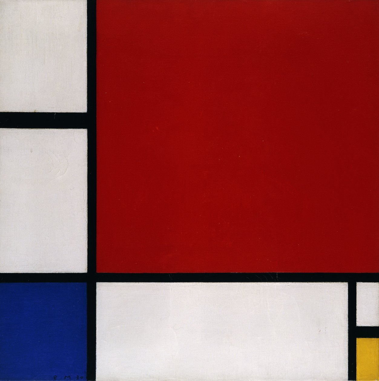 Komposisjon med rødt, blått og gult av Piet Mondrian