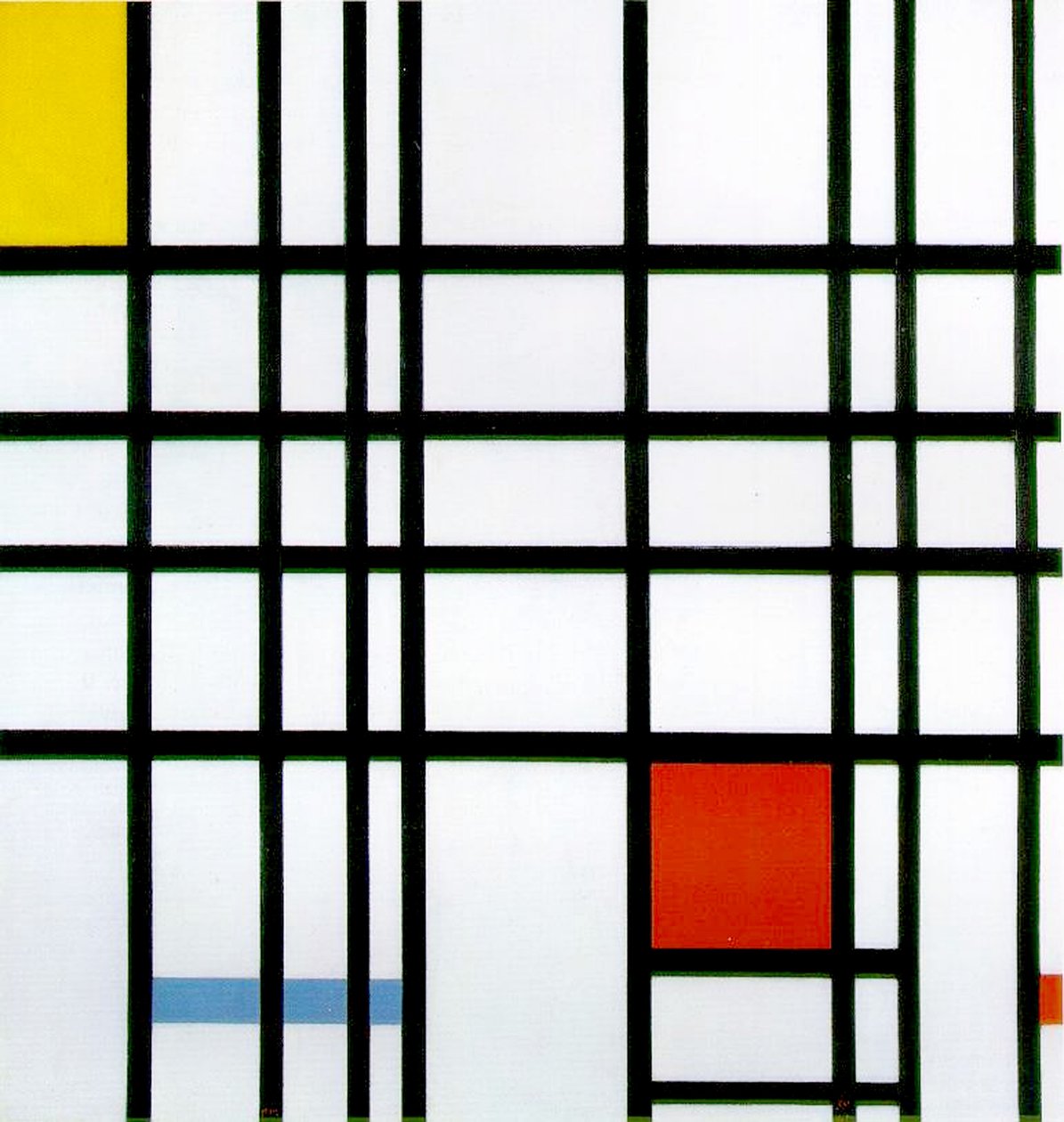 Komposisjon med rødt, gult og blått, 1921 av Piet Mondrian