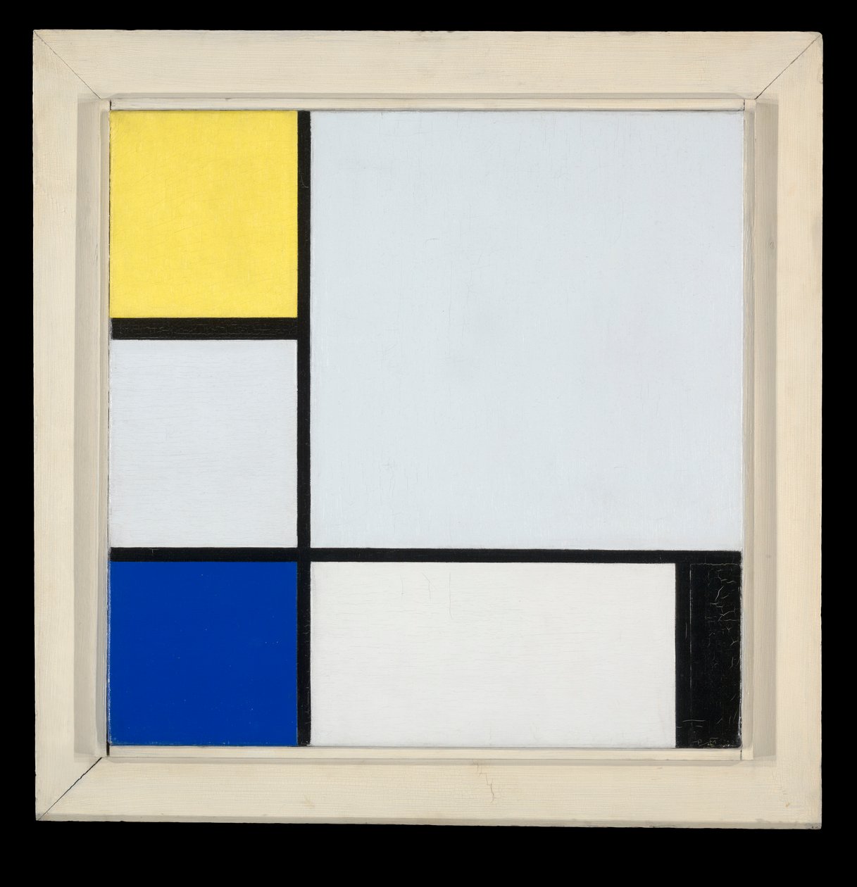Komposisjon med gul, blå, svart og lyseblå av Piet Mondrian