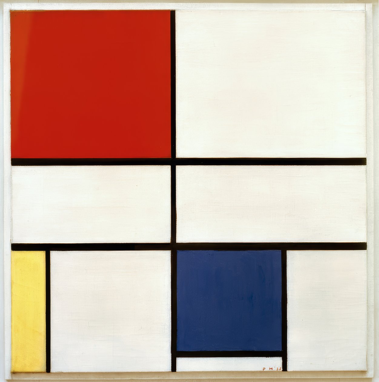 Sammensetning C; Sammensetning nr. III; Komposisjon med rødt, Ge av Piet Mondrian