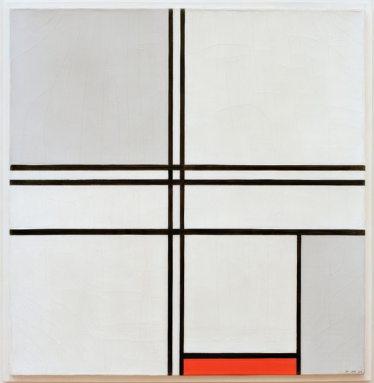 Komposisjon grå-rød av Piet Mondrian