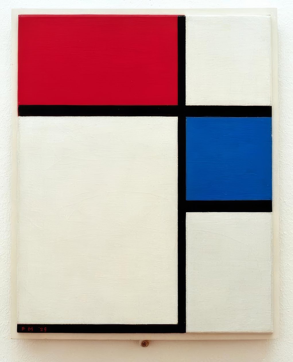Komposisjon nr. II; Komposisjon med blått og rødt av Piet Mondrian