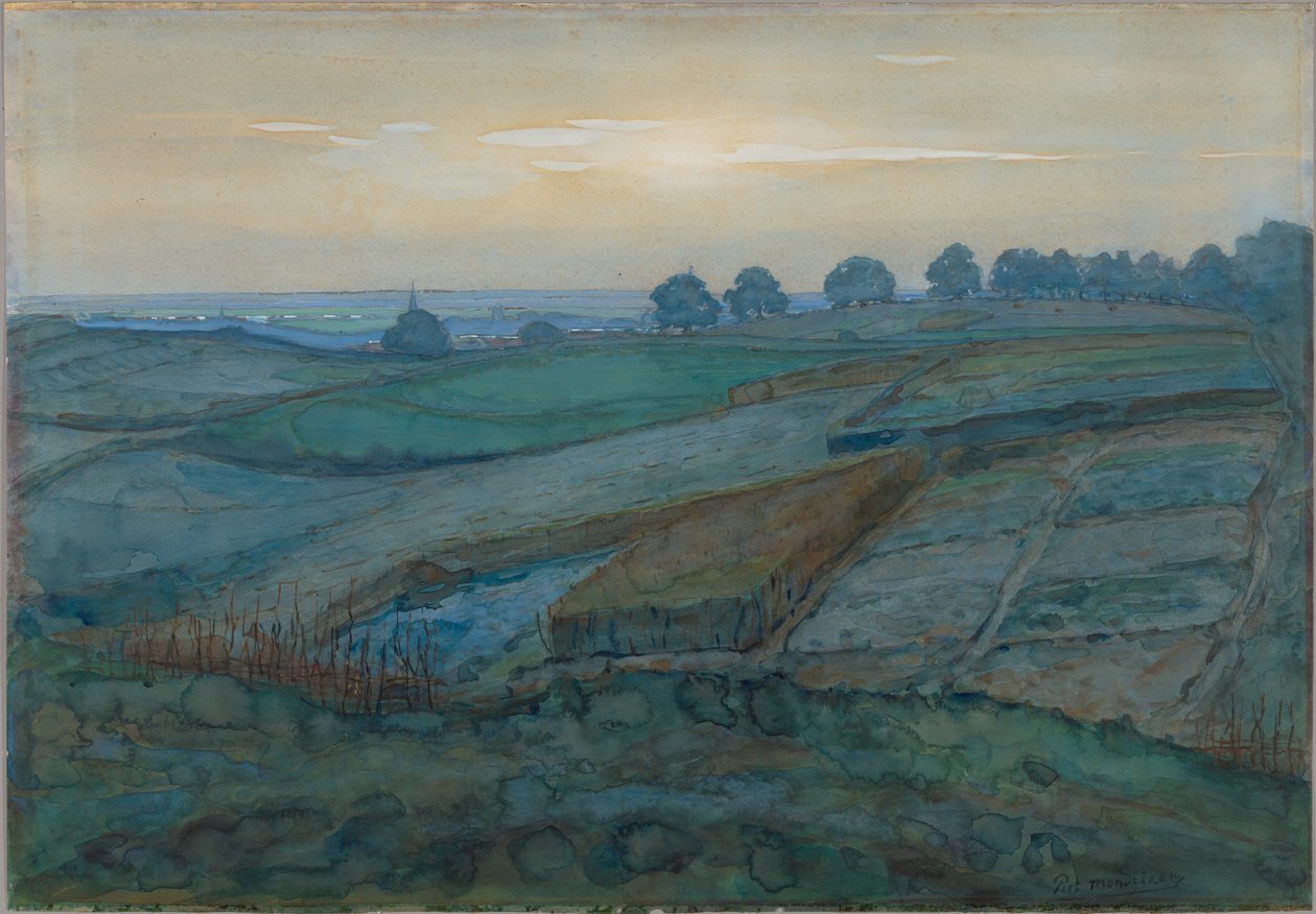 Landskap nær Arnhem av Piet Mondrian
