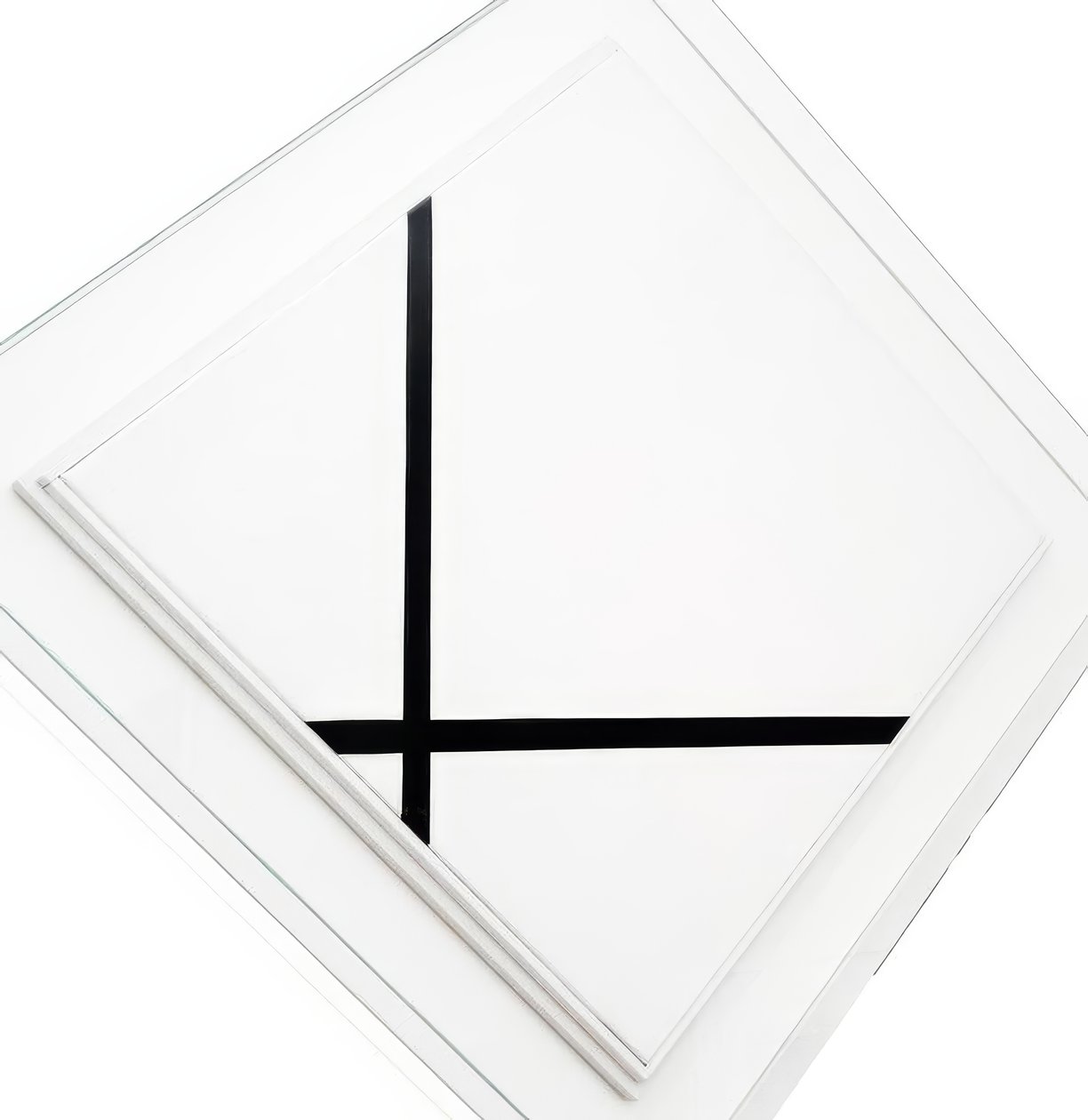 Pastillkomposisjon med to linjer (olje på lerret) av Piet Mondrian