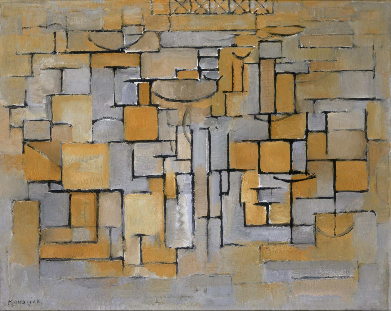 Maleri nr. II Komposisjon nr. XV Komposisjon 4, 1913. av Piet Mondrian