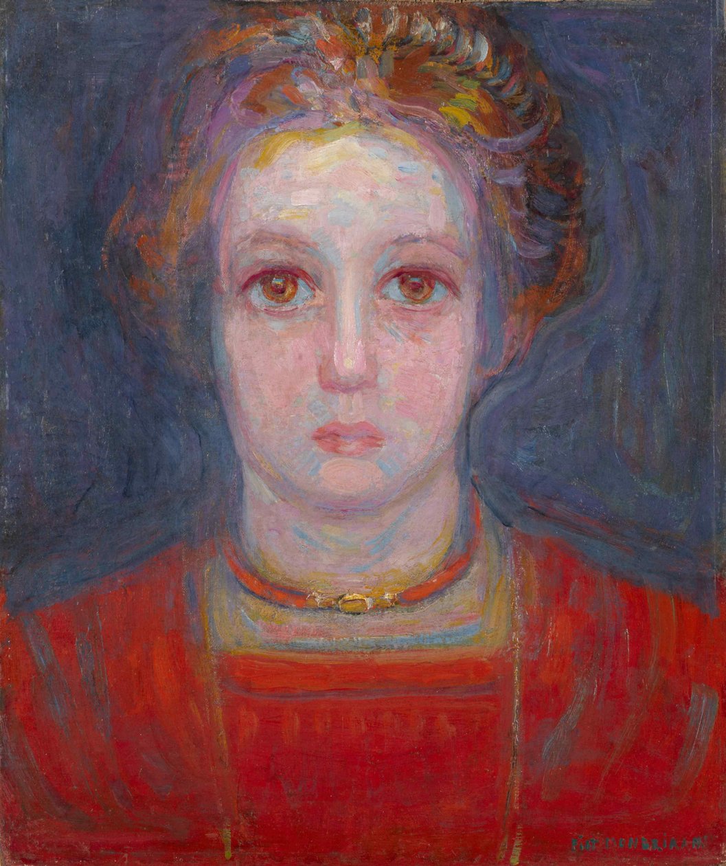 Portrett av en jente i rødt, 1908. av Piet Mondrian