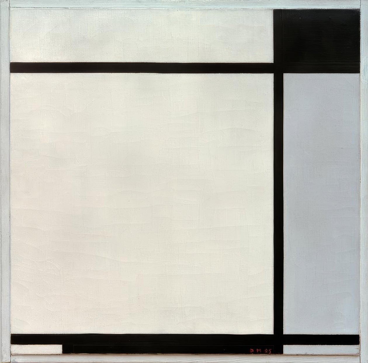 Tableau No.II, med svart og grått av Piet Mondrian