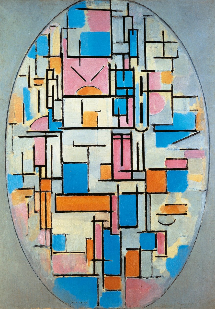 USA, New York, Oval komposisjon av Piet Mondrian
