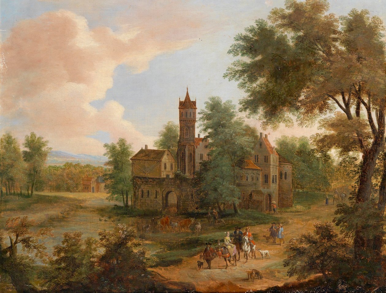 Landskap med et jaktfest av Pieter Bouts