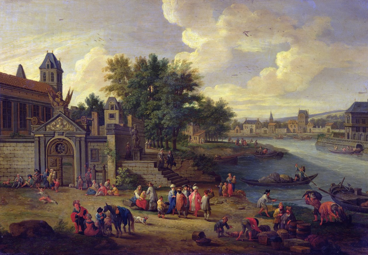 Utsikt over verftet, ca. 1680 av Pieter Bouts