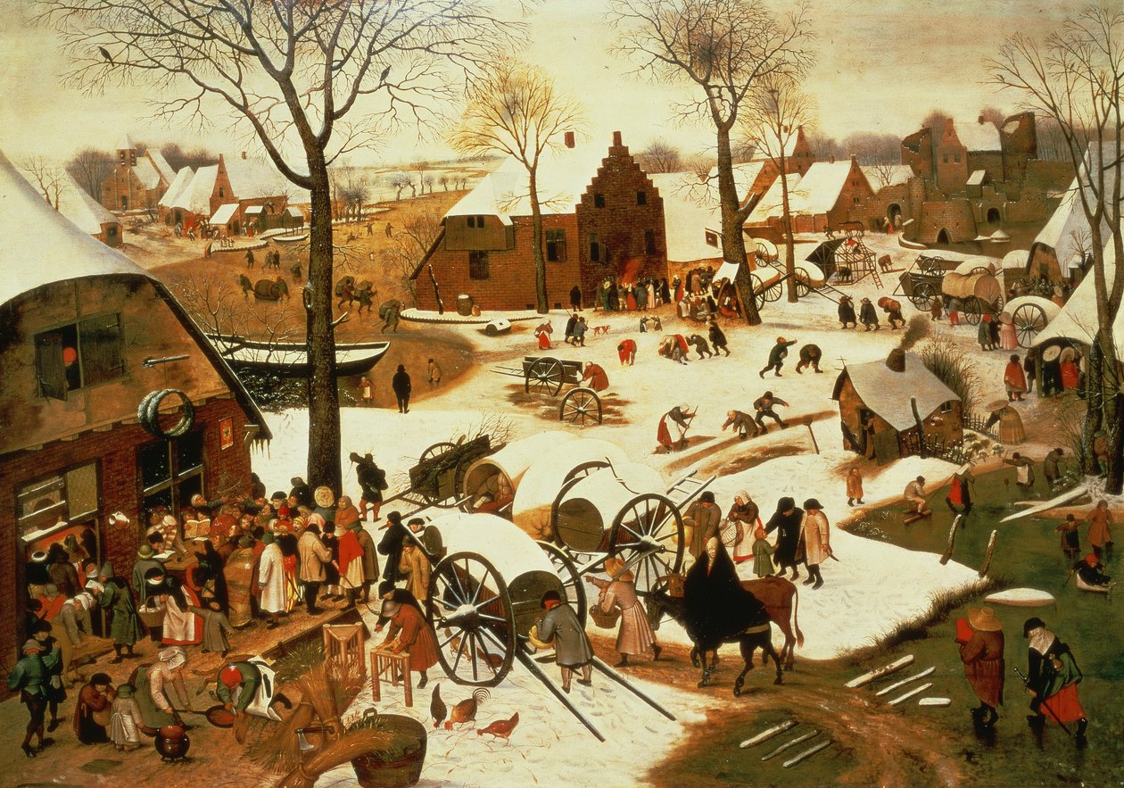 Folketelling i Betlehem, ca. 1566 av Pieter Bruegel the Elder