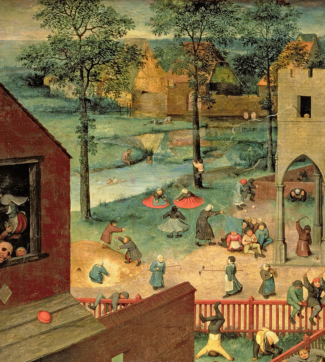 Barnespill (Kinderspiele), 1560 (detalj av 68945) av Pieter Bruegel the Elder