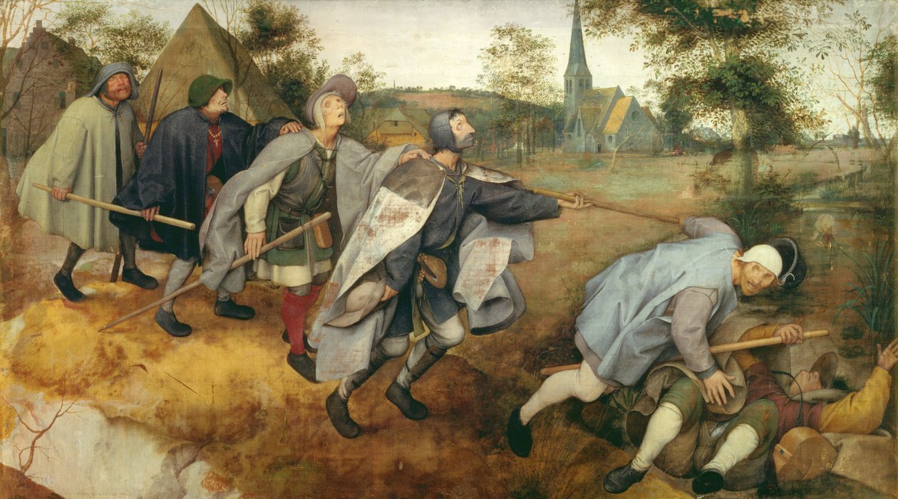 Parable of the Blind, 1568 (tempera på lerret) av Pieter Bruegel the Elder