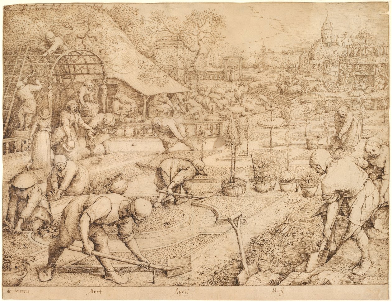Våren, 1565 av Pieter Bruegel the Elder