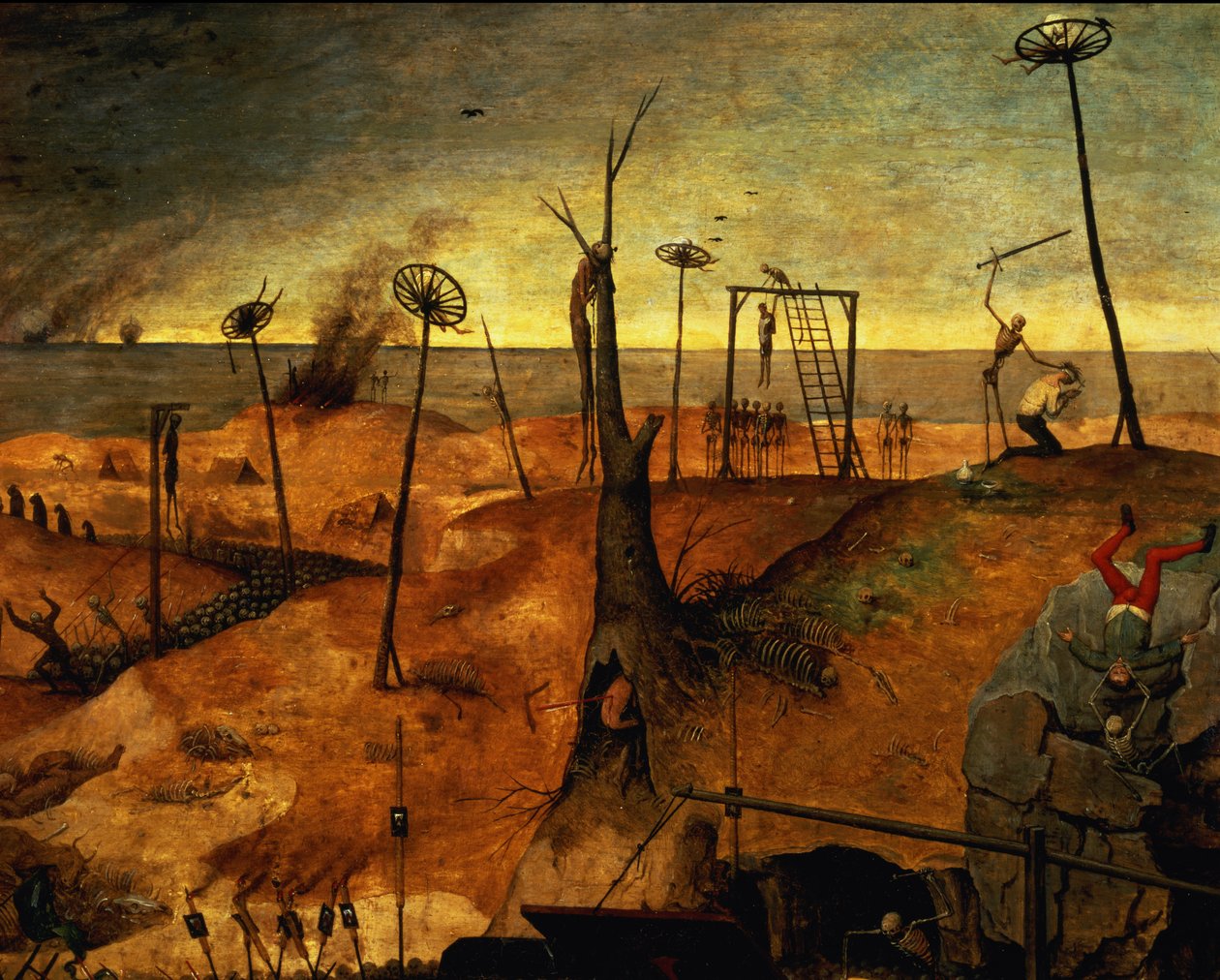 The Triumph of Death, ca. 1562 (detalj i øvre høyre del av 457, se også 69068-71) av Pieter Bruegel the Elder