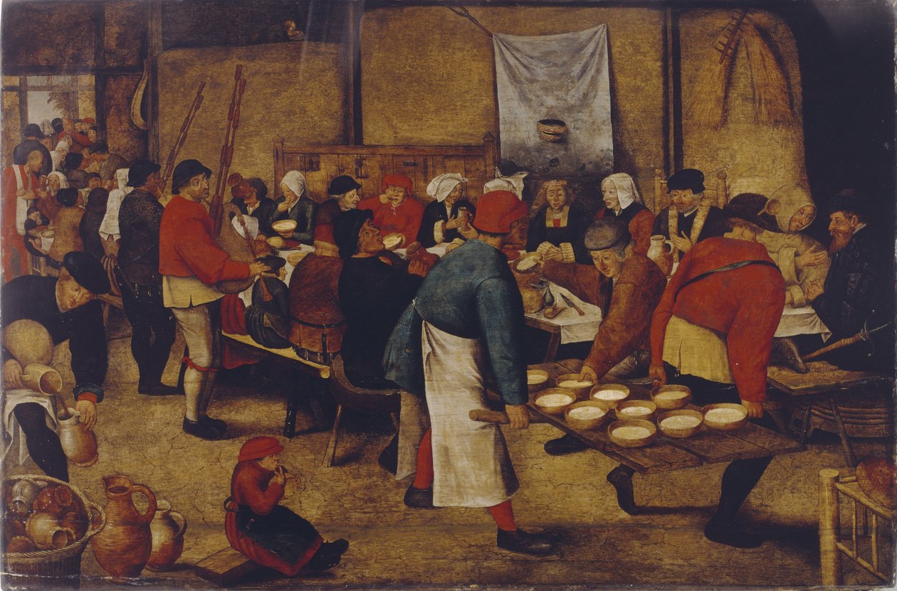Bryllupsmåltid på låven av Pieter Brueghel the Younger