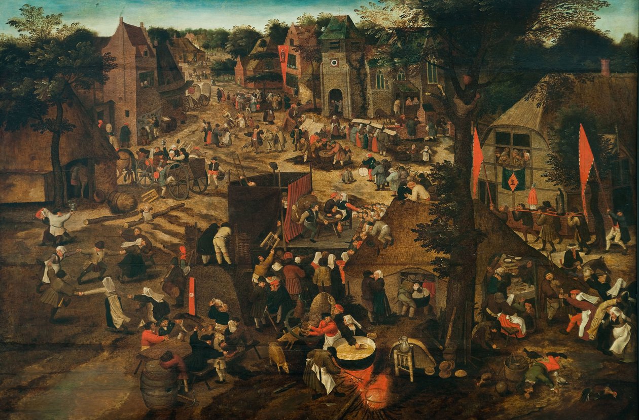 En landsbymesse (landsbyfestival til ære for Saint Hubert og Saint Anthony) av Pieter Brueghel the Younger