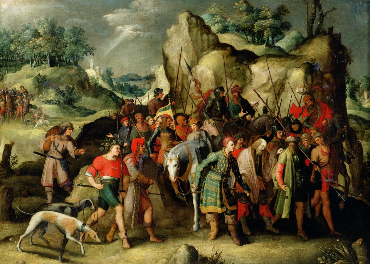 St. Paul ledet til Damaskus etter sin omvendelse av Pieter Brueghel the Younger