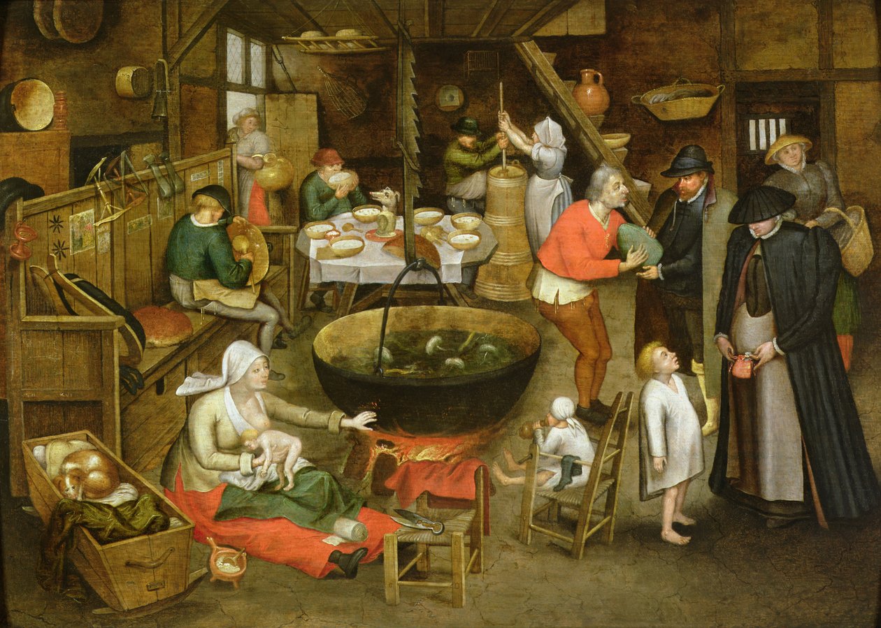 Besøket på gården (panel) av Pieter Brueghel the Younger