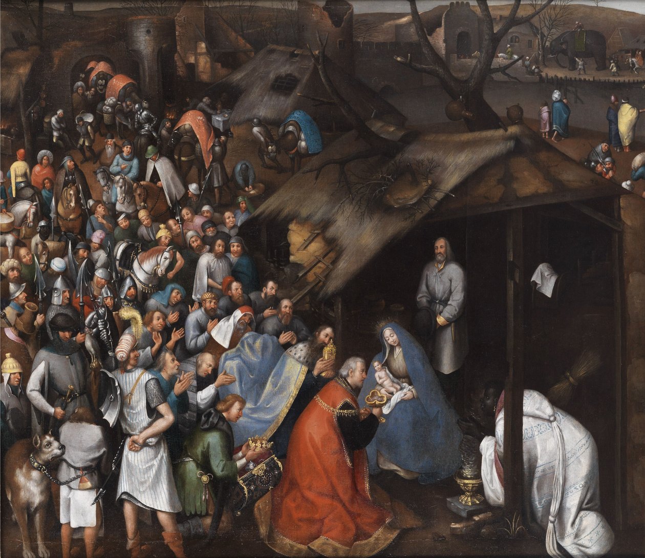 Workshop -tilbedelse av barnet av Pieter Brueghel the Younger