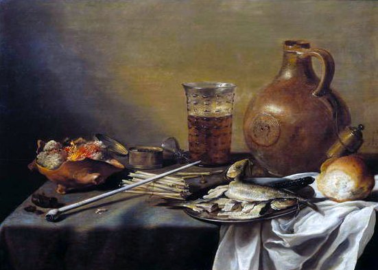 Stilleben med et glass øl, 1644 av Pieter Claesz